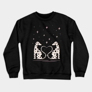 Pink Dalmatian illustration. Dogs Lovers art for valentine day gift Crewneck Sweatshirt